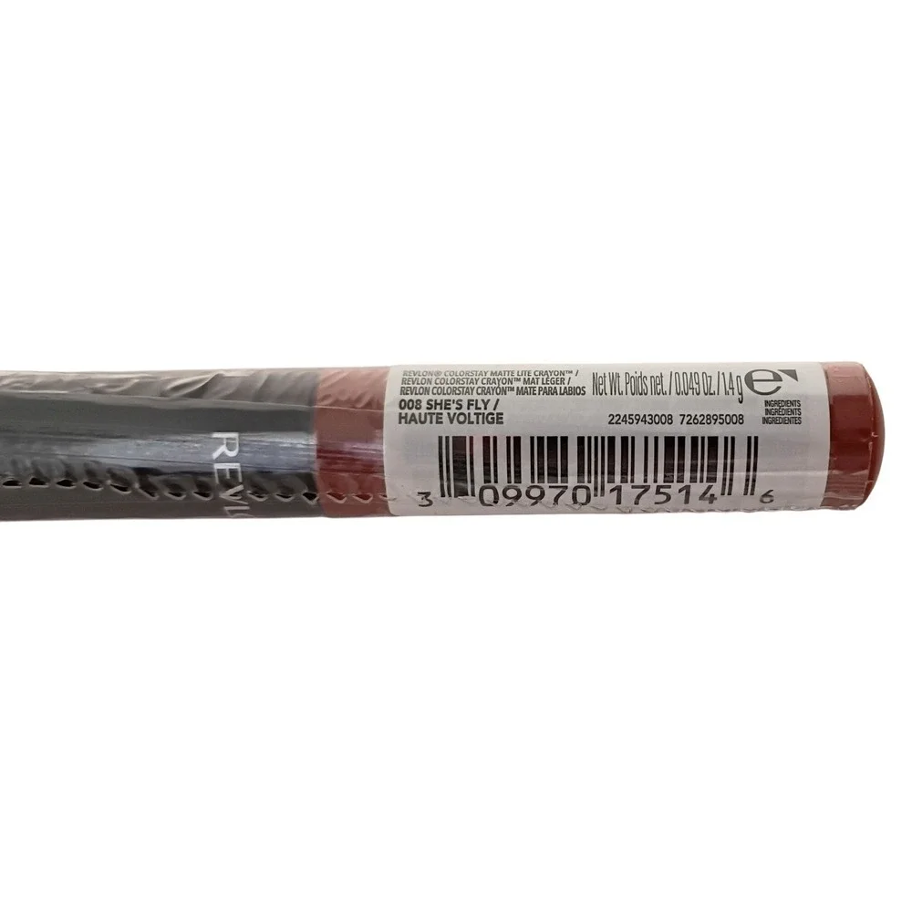 Revlon ColorStay Matte Lite Crayon Lipstick 008 She's Fly Red Longwear 0.049oz‎